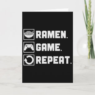 Ramen Game Repeat Noodle Video Games Console Gamer Card