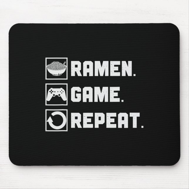 Ramen Game Repeat Noodle Video Games Console Gamer Mouse Mat (Front)