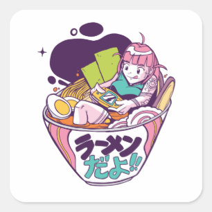 RAMEN GAMING ANIME SQUARE STICKER