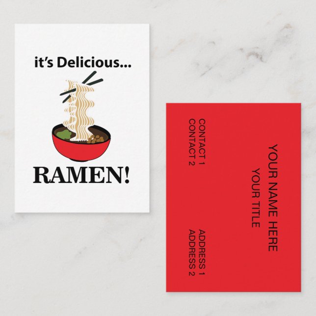 Ramen It's Delicious Ramen Business Card (Front/Back)