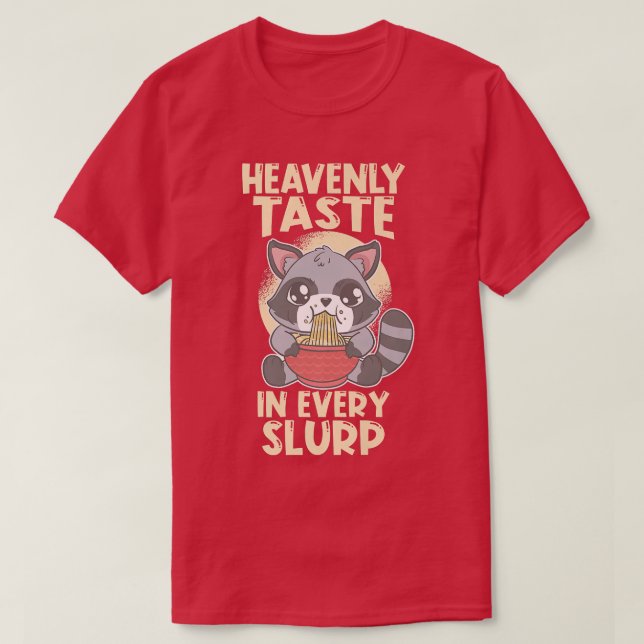 Ramen Japan Kawaii Anime Noodle Bowl Racoon1629 T-Shirt (Design Front)