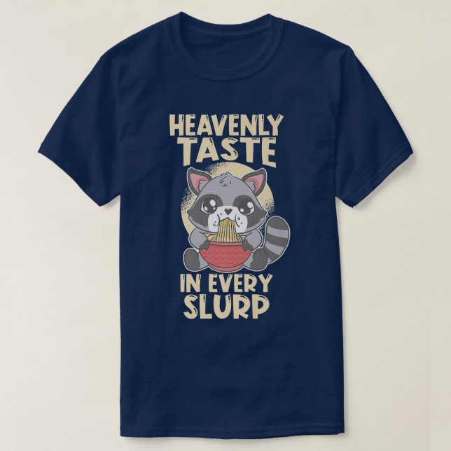 Ramen Japan Kawaii Anime Noodle Bowl Racoon 1628 T-Shirt (Design Front)