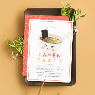 Ramen Japanese Chinese Asian Noodle Kid's Birthday Invitation