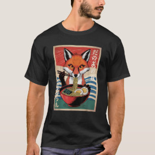 Ramen Japanese Funny Kawaii Fox Graphic Mens Gifts T-Shirt