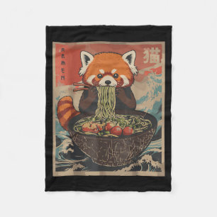 Ramen Japanese Graphic Tees Red Panda Anime Shirts Fleece Blanket