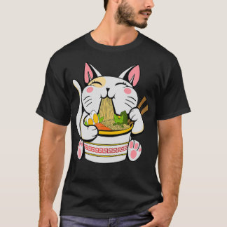 Ramen Japanese Kawaii Cat Anime  T-Shirt