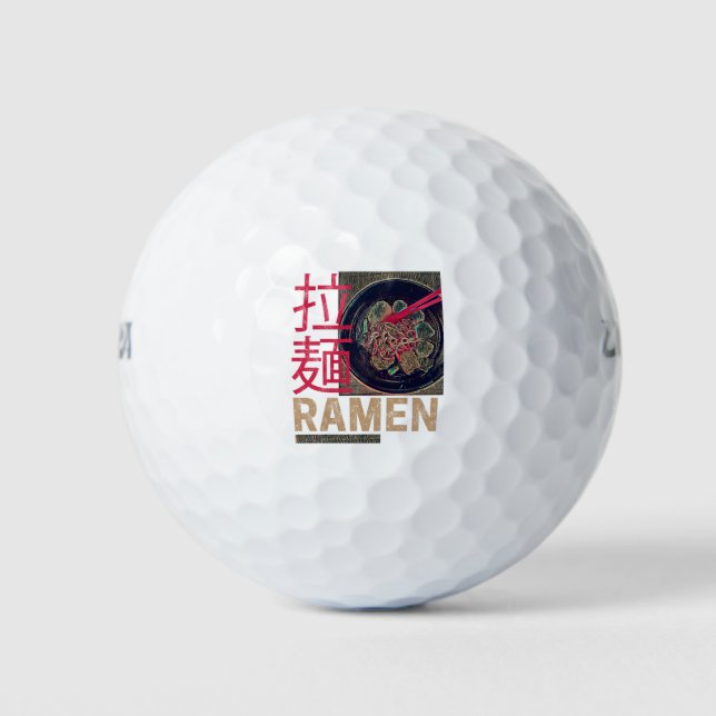 Ramen Japanese Noodle Anime Vintage Golf Balls (Front)