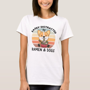 Ramen Japanese Noodles Sweet Corgi Eats Ramen T-Shirt
