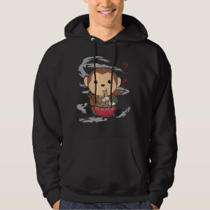 Ramen Japanese Noodles Sweet Monkey Eats Ramen Hoodie