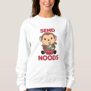 Ramen Japanese Noodles Sweet Monkey Eats Ramen Sweatshirt