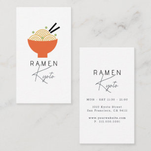 Ramen Japanese Restaurant White Business Card