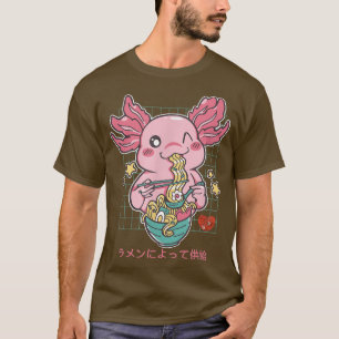 Ramen Kawaii Axolotl Eating Ramen Noodles Anime T-Shirt