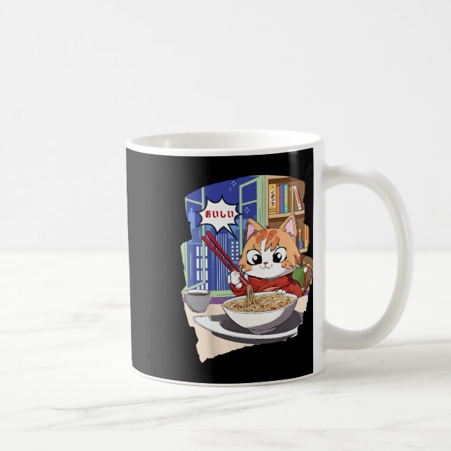 Ramen Kawaii Cat Anime  Coffee Mug (Right)