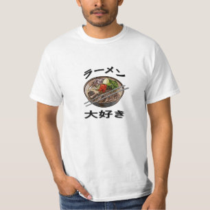 Ramen Love Black Print T-Shirt