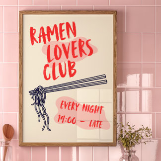 Ramen Lovers Club | Kitchen Decor Poster