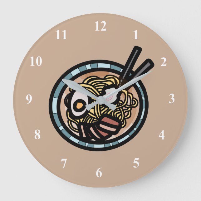 Ramen lovers cute Japanese Large Clock (Front)