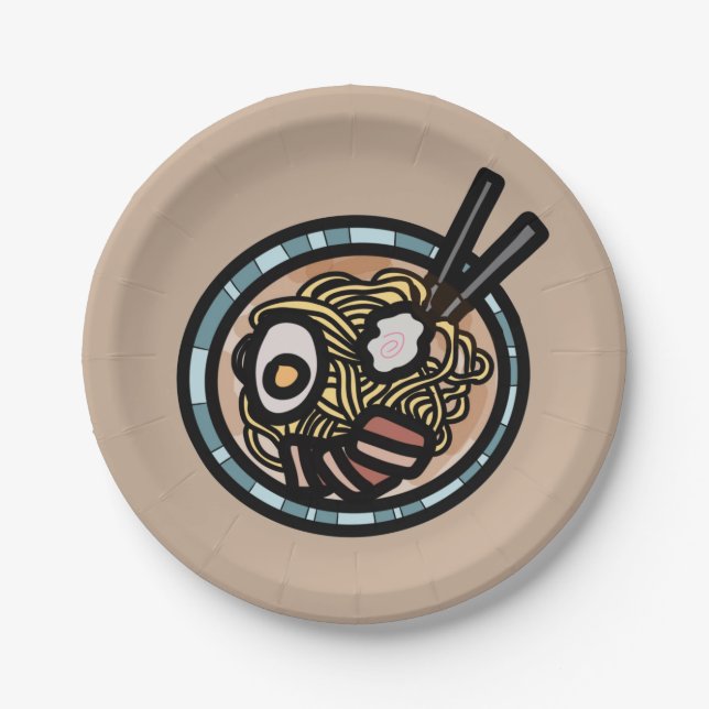 Ramen lovers cute Japanese Paper Plate (Front)