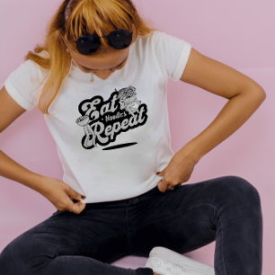 Ramen Lovers Noodle Cartoon Black White T-Shirt