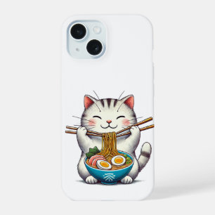 Ramen loving cat iPhone 15 case
