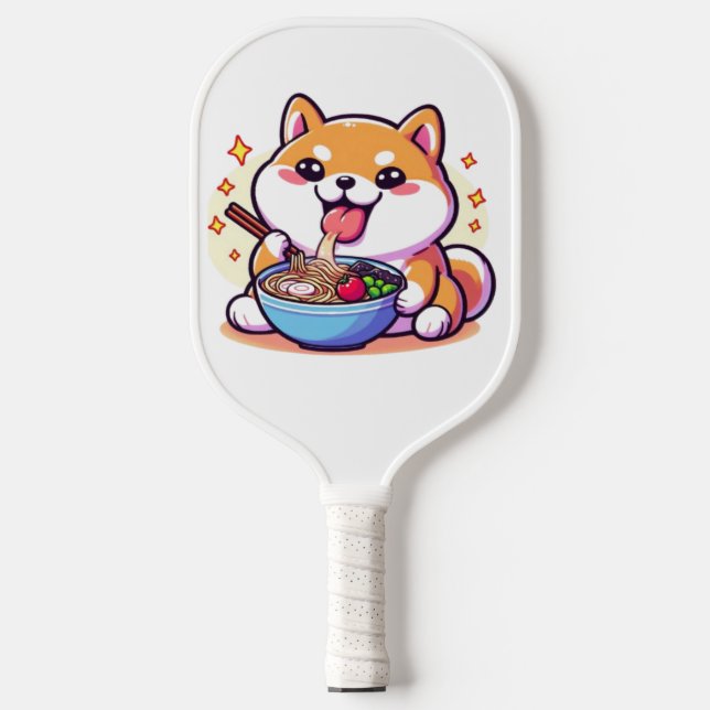 Ramen-Loving Cat Pickleball Paddle – Kawaii Sports (Front)