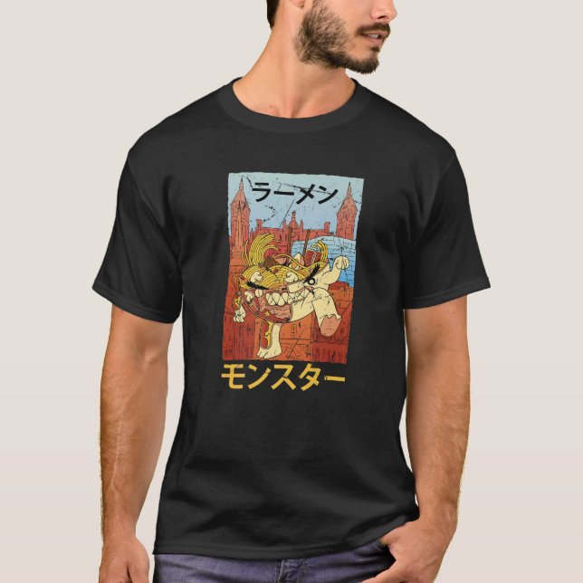 Ramen Monster - Kawaii Anime - Japanese Aesthetics T-Shirt (Front)