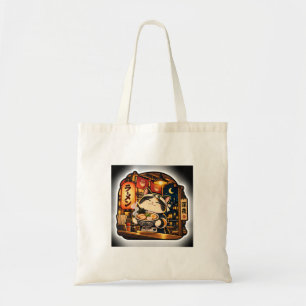 Ramen Night Cat Tote Bag Japanese Retro Noodle A
