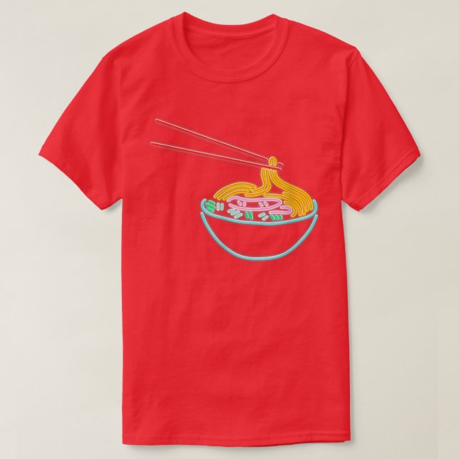 Ramen Noodle Bowl Chopstick Retro  T-Shirt (Design Front)