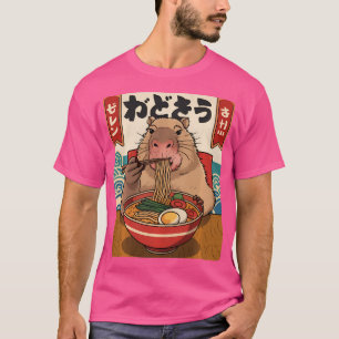 Ramen Noodle Capybara Kawaii Anime Ramen Capybara  T-Shirt
