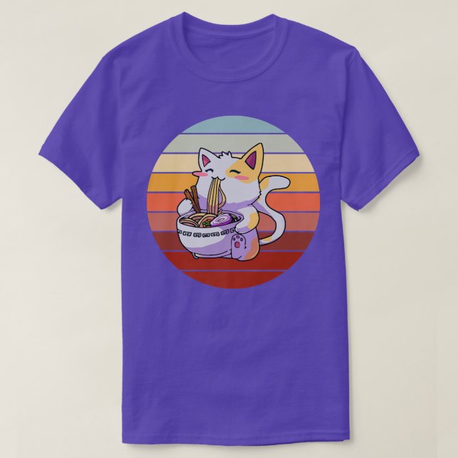 Ramen Noodle Cat Kitty Kitten Feline Men Women Boy T-Shirt (Design Front)