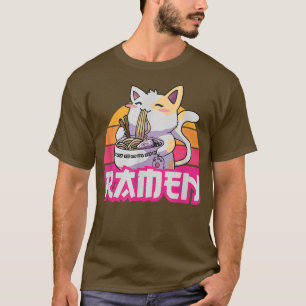 Ramen Noodle Cute Cat Anime Tee Japanese Funny Sou