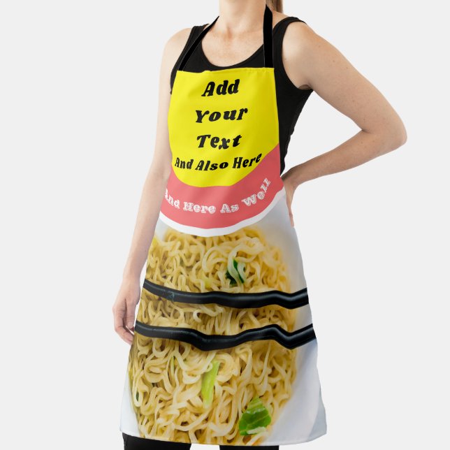 Ramen Noodle Packet Custom Message Funny Apron (Insitu)