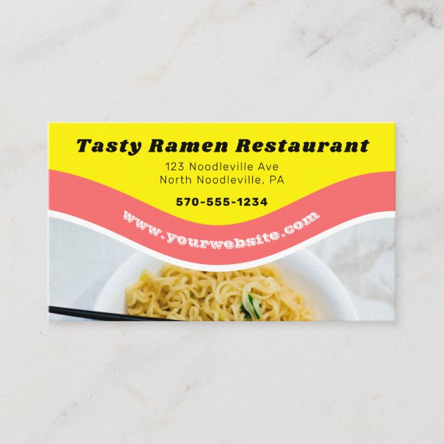 Ramen Noodle Restuarant Foodtruck Asian Food Business Card (Front)