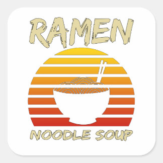 Ramen Noodle Soup Kawaii Japanese Noodles Vintage Square Sticker