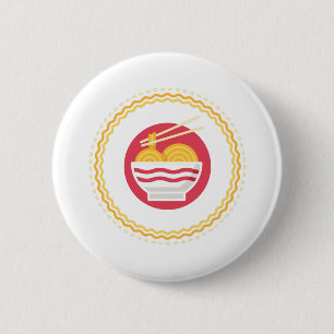 ramen noodles 6 cm round badge