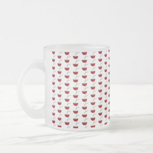 Ramen Noodles Asian Bowl Party Frosted Glass Coffee Mug (Left)