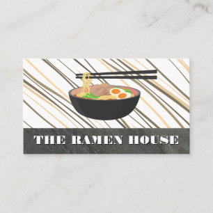 Ramen Noodles Bowl and Chopsticks Business Card