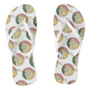 Ramen Noodles Bowl Japanese Food Restaurant Foodie Flip Flops