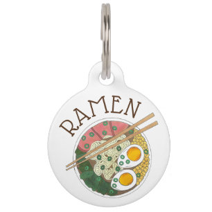 Ramen Noodles Bowl Japanese Food Restaurant Foodie Pet Tag