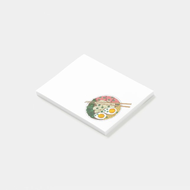 Ramen Noodles Bowl Japanese Food Restaurant Foodie Post-it Notes (Angled)