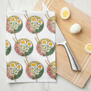 Ramen Noodles Bowl Japanese Food Restaurant Foodie Tea Towel