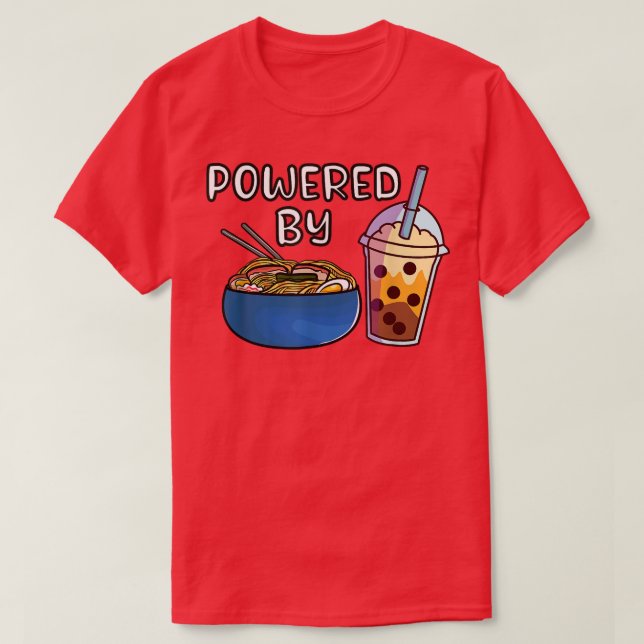 Ramen Noodles Bubble Tea Tapioca Milk Kawaii Boba  T-Shirt (Design Front)