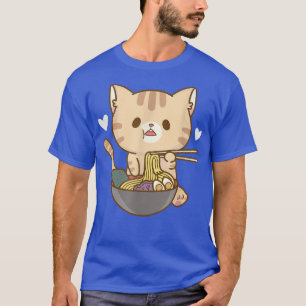 Ramen Noodles Cats Eating Noodles Gifts Japan Cat T-Shirt
