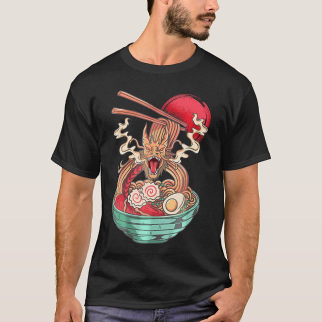 Ramen Noodles Dragon Anime Japanese Kawaii         T-Shirt (Front)