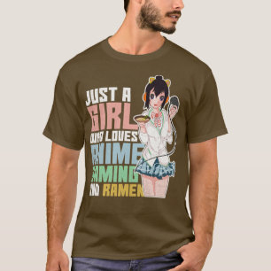 Ramen Noodles Girl Otaku Gaming T-Shirt