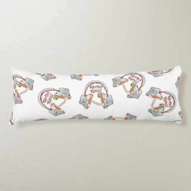 Ramen noodles music pattern body cushion (Front)