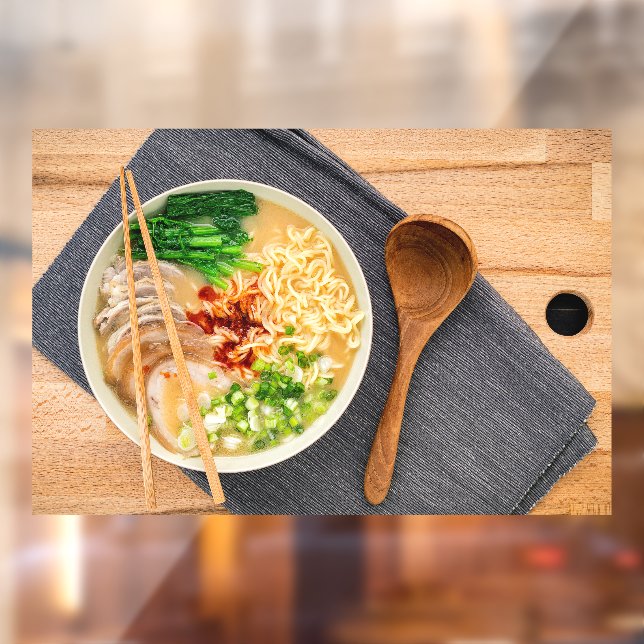 Ramen Noodles Top View Restaurant Picture Advert 1 Window Cling (Sheet 2)