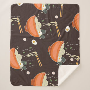 Ramen Noodles: Vintage Graphics Sherpa Blanket