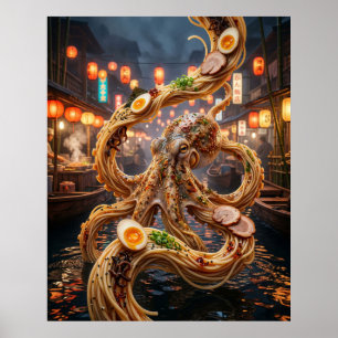 Ramen Octopus Market Poster
