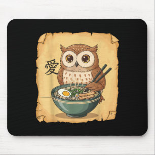 Ramen Owl Noodle Kawaii Lover Japanese Funny Graph Mouse Mat