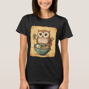 Ramen Owl Noodle Kawaii Lover Japanese Funny Graph T-Shirt